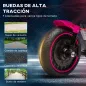 Moto Eléctrica para Niños de 18-36 Meses con Batería 6V Faro y Ruedas Auxiliares Desmontables Rosa