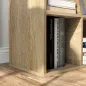 Librería con Asiento Estantería de Libros con 6 Cubos Cojín para Sala de Estar Dormitorio 102x30x61cm Roble y Gris
