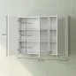 Armario de Baño con Espejo Armario de Pared con 3 Puertas Estantes Ajustables 91,5x11,5x65 cm Blanco