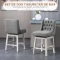 Juego de 2 Taburetes de Bar con Respaldo Taburetes Altos de Cocina Giratorios 180° Patas de Madera 46x57x101 cm Gris