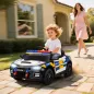 Coche Eléctrico para Niños de Policía para Niño de +3 Años 12V con Mando a Distancia 2,4G Luces Sirena Música Multicolor