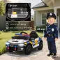 Coche Eléctrico para Niños de Policía para Niño de +3 Años 12V con Mando a Distancia 2,4G Luces Sirena Música Multicolor