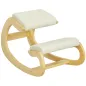 Silla Ergonómica de Rodillas Silla de Rodillas de Madera Taburete Ergonómico Cojín Acolchado 55x85x55 cm Crema