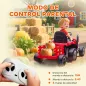Tractor Eléctrico para Niños con Remolque Desmontable Batería 12V Velocidad 3-5 km/h, Control Remoto 2,4G Rojo