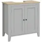 Mueble para Debajo del Lavabo Armario Bajo con 2 Puertas y Estante Ajustable Estilo Moderno 60x30x60 cm Gris