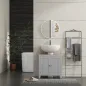 Mueble para Debajo del Lavabo Armario Bajo con 2 Puertas y Estante Ajustable Estilo Moderno 60x30x60 cm Gris