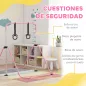 Barra de Gimnasia para Niños con Altura Ajustable en 5 Niveles y Anillos Entrenamiento de Gimnasia Plegable en Casa Rosa