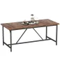 Mesa de Comedor Rectangular para 6-8 Personas Estilo Industrial con Patas de Metal 180x80x75,5 cm Marrón Rústico