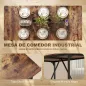 Mesa de Comedor Rectangular para 6-8 Personas Estilo Industrial con Patas de Metal 180x80x75,5 cm Marrón Rústico