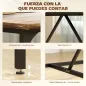 Mesa de Comedor Rectangular para 6-8 Personas Estilo Industrial con Patas de Metal 180x80x75,5 cm Marrón Rústico