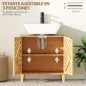 Mueble bajo Lavabo de Bambú con 2 Puertas Lamas y Estante Ajustable para Lavabo sin Pedestal 60x30x60 cm Natural