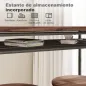Mesa Alta de Cocina con 2 Taburetes Industrial Estante Abierto Reposapiés Ahorro de Espacio para Espacios Reducidos