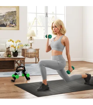 Juego de Mancuernas 2 x1kg 2 x2kg 2 x3kg con Soporte de Almacenamiento para Ejercicio Entrenamiento Multicolor