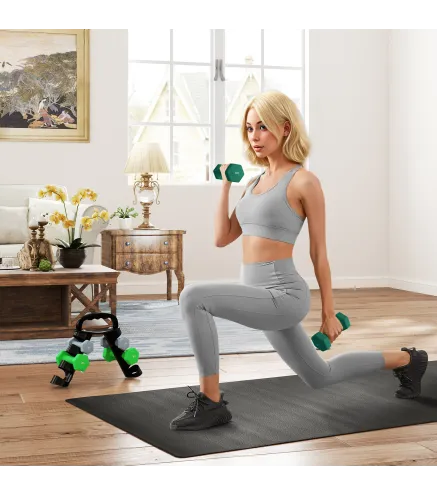 Juego de Mancuernas 2 x1kg 2 x2kg 2 x3kg con Soporte de Almacenamiento para Ejercicio Entrenamiento Multicolor