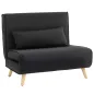 Sillón Cama Plegable con Respaldo Ajustable en 6 Posiciones Almohada Acolchada Carga 350 kg 94x78x80 cm Negro