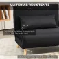 Sillón Cama Plegable con Respaldo Ajustable en 6 Posiciones Almohada Acolchada Carga 350 kg 94x78x80 cm Negro