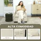 Sofá Cama de 1 Plaza Tapizado en Lino con Respaldo Ajustable de 3 Niveles y Almohada Acolchada 69x82,5x84 cm Beige