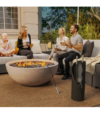 Juego de Utensilios para Chimenea de 4 Piezas de Metal con Escoba Pala Atizador y Cubo 20x20x65 cm Plateado