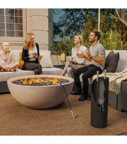 Juego de Utensilios para Chimenea de 4 Piezas de Metal con Escoba Pala Atizador y Cubo 20x20x65 cm Plateado