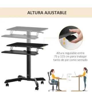Escritorio de Pie Ajustable y Móvil