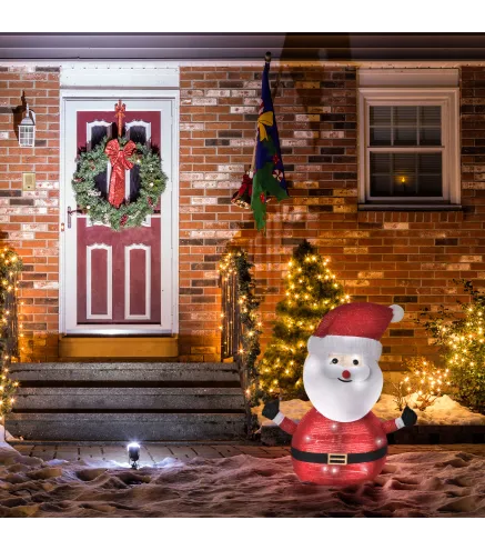 Papá Noel de Tela con Luces