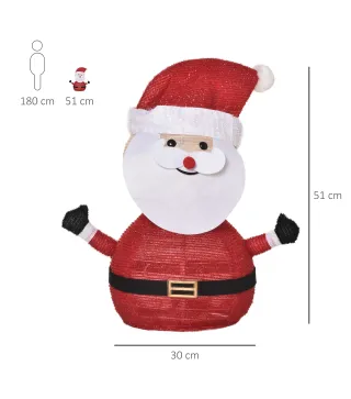 Papá Noel de Tela con Luces