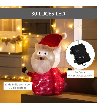 Papá Noel de Tela con Luces