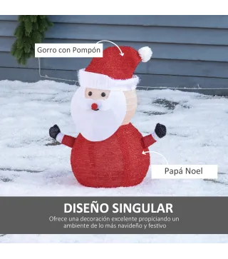 Papá Noel de Tela con Luces