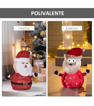 Papá Noel de Tela con Luces