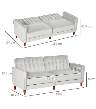 Sofá de 2 Plazas Convertible