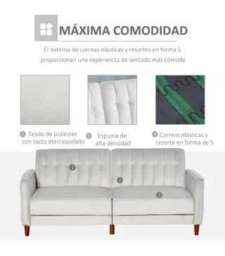 Sofá de 2 Plazas Convertible