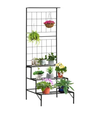 Soporte Plantas con Enrejado de Metal