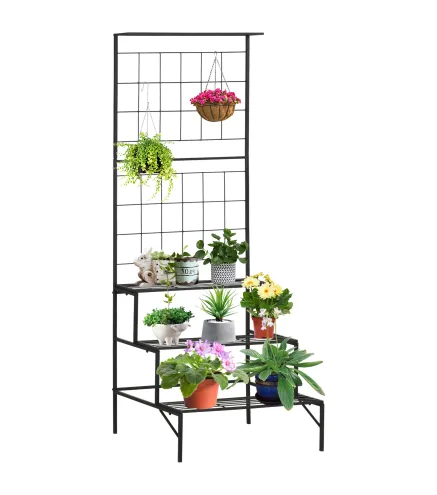 Soporte Plantas con Enrejado de Metal