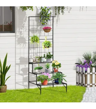 Soporte Plantas con Enrejado de Metal