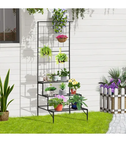 Soporte Plantas con Enrejado de Metal
