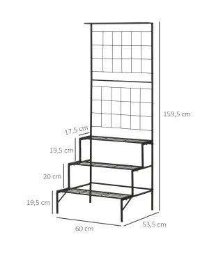 Soporte Plantas con Enrejado de Metal