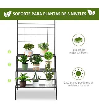 Soporte Plantas con Enrejado de Metal
