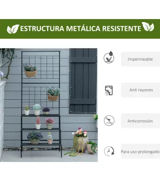 Soporte Plantas con Enrejado de Metal