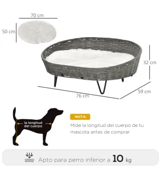Cama para Perros de Mimbre