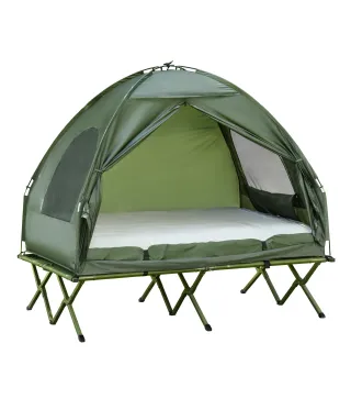 Cama Doble de Camping con Tienda
