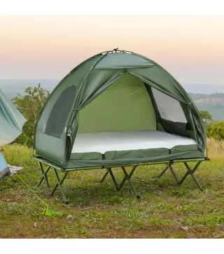 Cama Doble de Camping con Tienda
