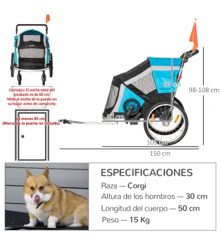 Remolque de Bicicleta para Perros