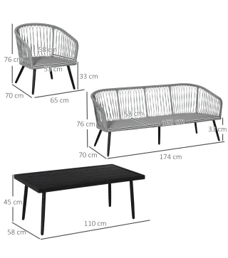 Conjunto de Muebles de Ratán