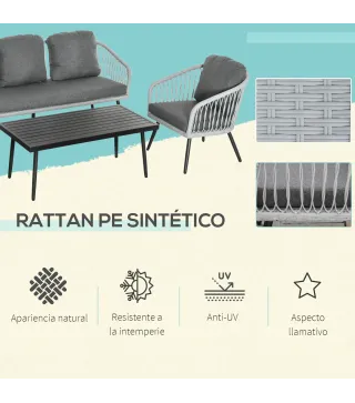 Conjunto de Muebles de Ratán