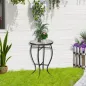 Mesa de Jardín Redonda Mesa Auxiliar de Mosaico con Patas de Metal para Patio Terraza Exterior Balcón Ø35,5x53,5 cm Turquesa