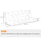 Cojín para Banco de Jardín con Respaldo, 150x98x8 cm, Colchón de Banco de 3 Plazas para Interior y Exterior con Relleno Grueso y