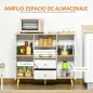 Aparador de Salón con 2 Puertas 2 Cajones y 2 Estantes Abiertos Mueble Auxiliar de Almacenaje para Cocina Recibidor 100x30x85 cm