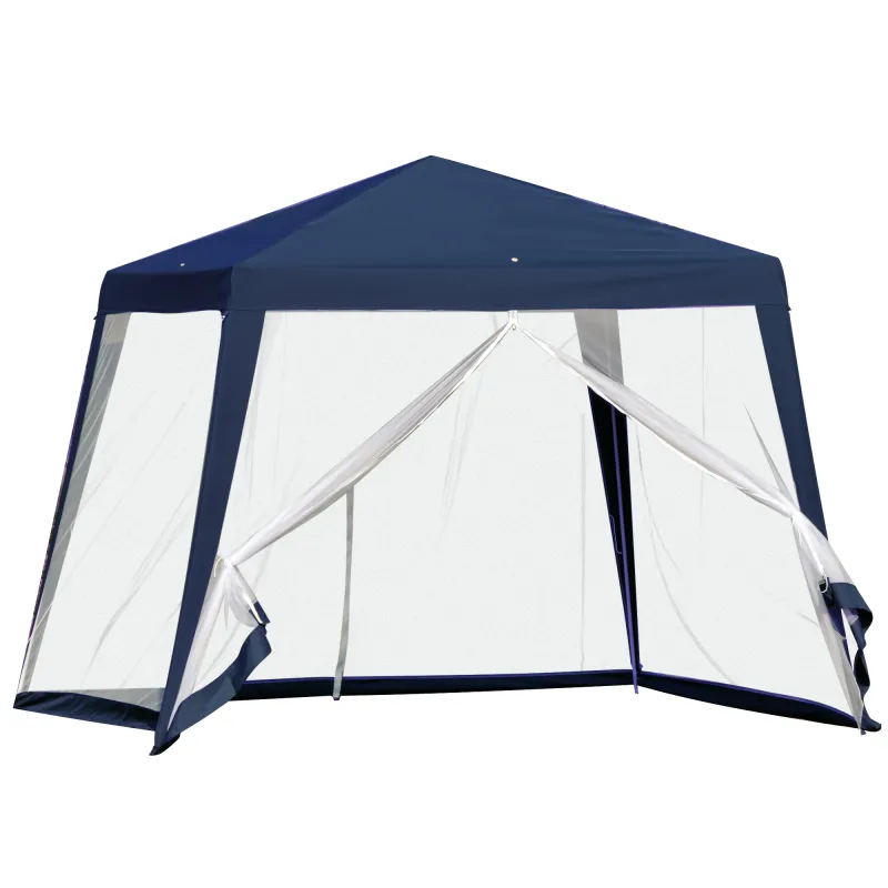 Carpa de Jardín 3x3 m Cenador con 4 Partes Laterales Mosquitera con Cremallera Protección UV Impermeable para Patio Exterior Eve
