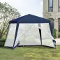 Carpa de Jardín 3x3 m Cenador con 4 Partes Laterales Mosquitera con Cremallera Protección UV Impermeable para Patio Exterior Eve