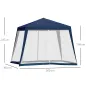 Carpa de Jardín 3x3 m Cenador con 4 Partes Laterales Mosquitera con Cremallera Protección UV Impermeable para Patio Exterior Eve